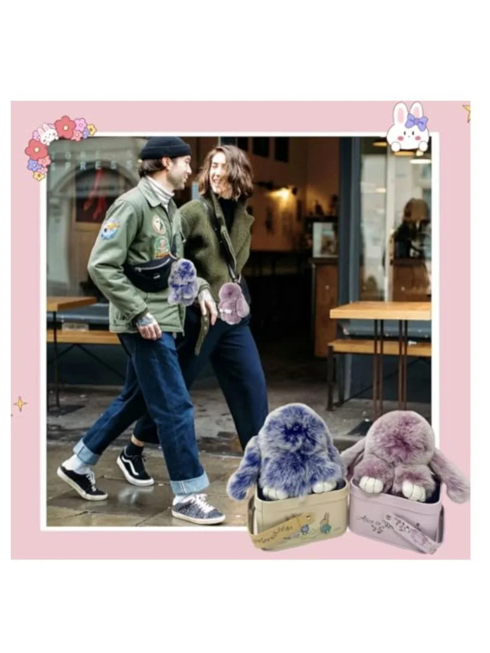 MINGRI Soft Bunny Keychain with Tin, Cute Graduation Plush Gift Teacher